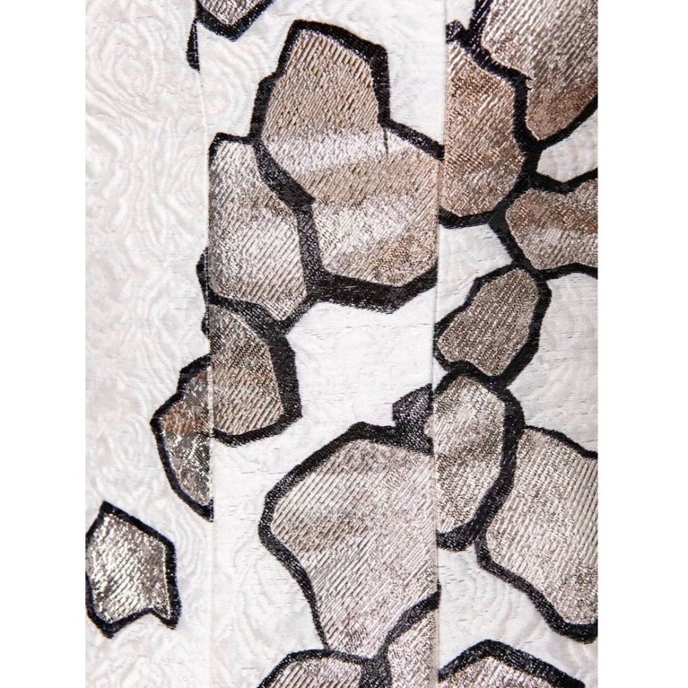 Talbot Runhof Korbut 20 Jacquard Cap Sleeve A-Line Cocktail Dress Size 10 - Picture 6 of 12
